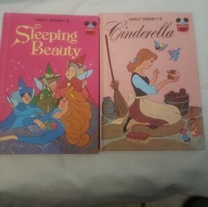 Disney Sleeping Beauty and Cinderella Books - Pink and Blue